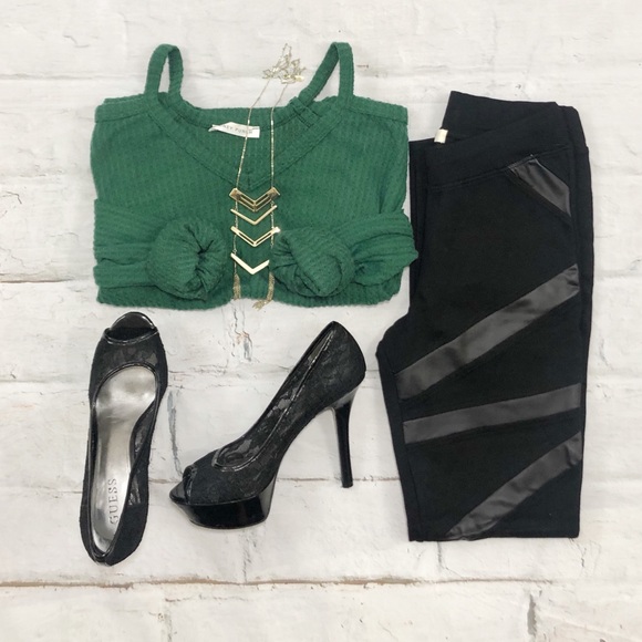 Black Paneled Leggings - Picture 2 of 3